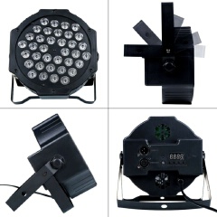 1/2PCS 36 LED 72W RGB Stage Light Flat Par Lamp DMX512 Lighting Laser Projector DJ Disco Party Light (AU/EU/US/UK Plug)