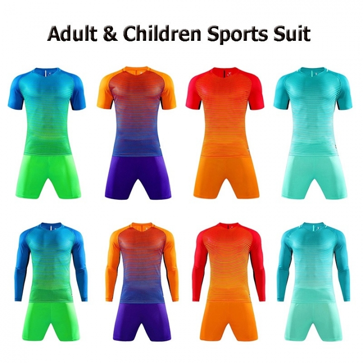 2 Pcs/Set  Football Training Suits Short Sleeve Quick-drying Soccer Shirt &amp; Shorts Soccer Jerseys