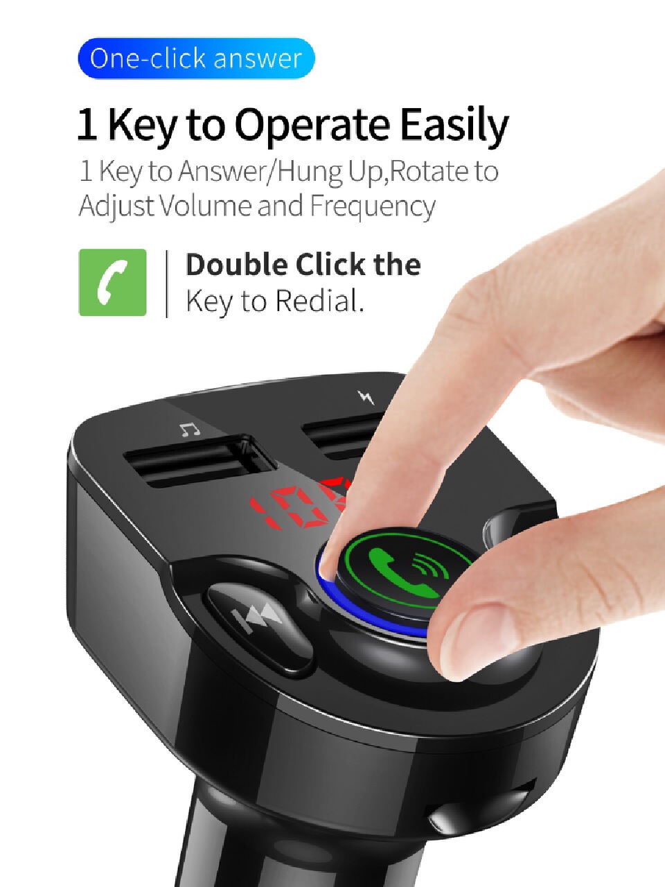 Car Bluetooth FM Radio Transmitter MP3 Music Player Car Kit Charger TF USB Charger FM Modulator