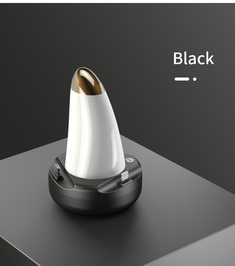 Night usb lighting touch sensor lamp stand charger with apple lightning micro type-c interfaces