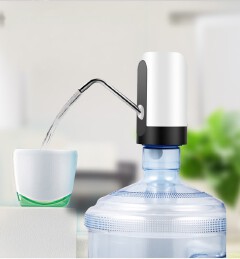 Handy rechargable water pumper one touch 304 stainless steel pipe automatic water dispenser maternal and child standard silicone tube water dispenser