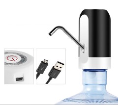 Handy rechargable water pumper one touch 304 stainless steel pipe automatic water dispenser maternal and child standard silicone tube water dispenser