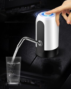 Handy rechargable water pumper one touch 304 stainless steel pipe automatic water dispenser maternal and child standard silicone tube water dispenser