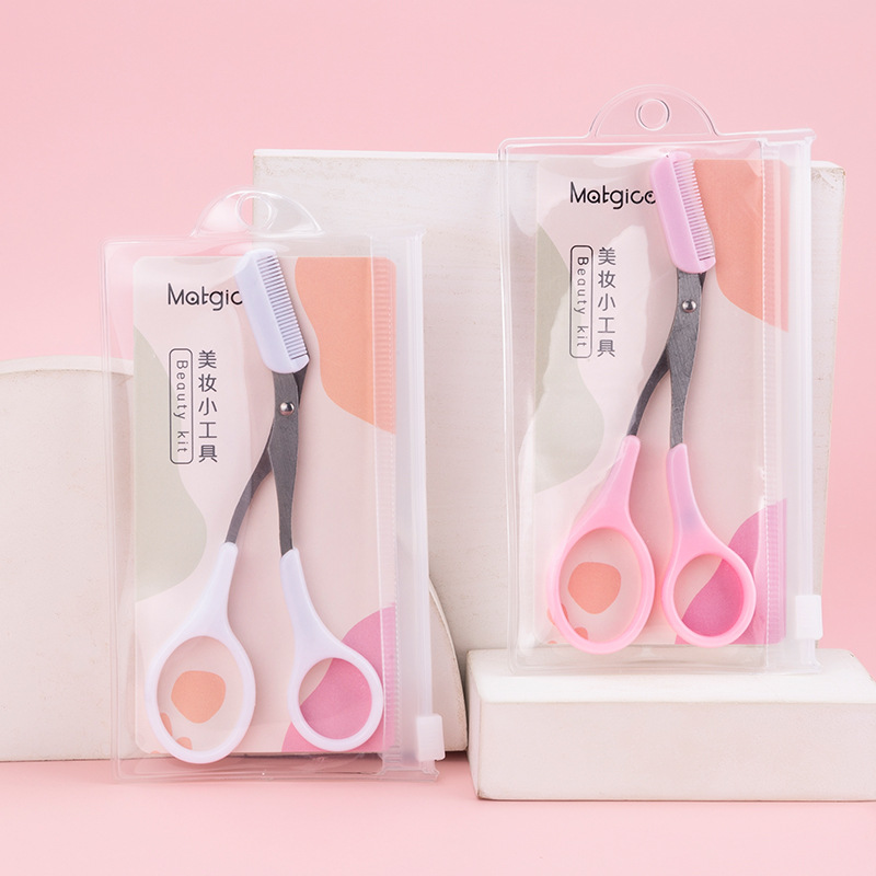 Eyebrow Trimmer and Scissors Beauty Makeup Tools Hair Shaver with Comb
