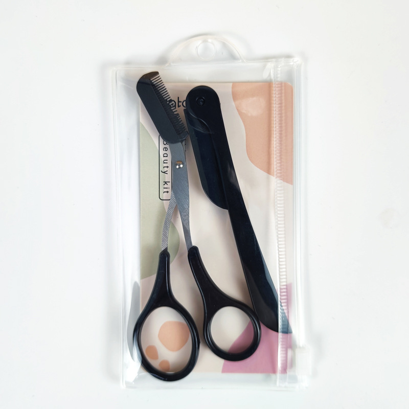 Eyebrow Trimmer and Scissors Beauty Makeup Tools Hair Shaver with Comb view 5
