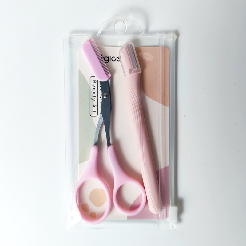 Eyebrow Trimmer and Scissors Beauty Makeup Tools Hair Shaver with Comb view 4