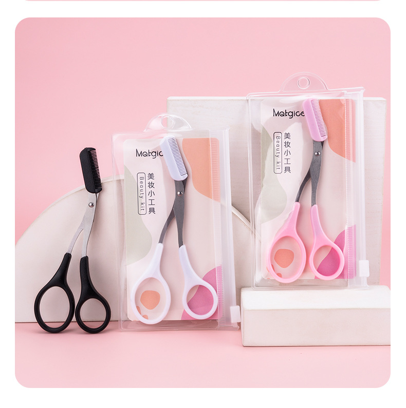 Eyebrow Trimmer and Scissors Beauty Makeup Tools Hair Shaver with Comb view 3