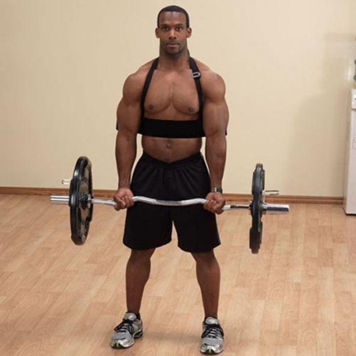 Weightlifting Arm Blaster Adjustable Aluminum Bodybuilding Bomber Bicep Curl Triceps Muscle Training