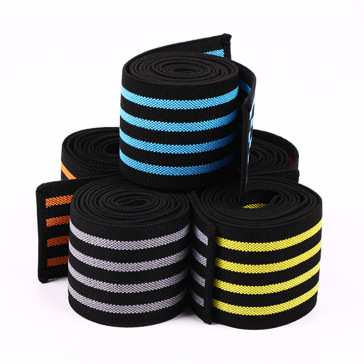 2PCS/Set Powerlifting Knee Wraps Adjustable Compression Sleeves for Crossfit Weightlifting Training