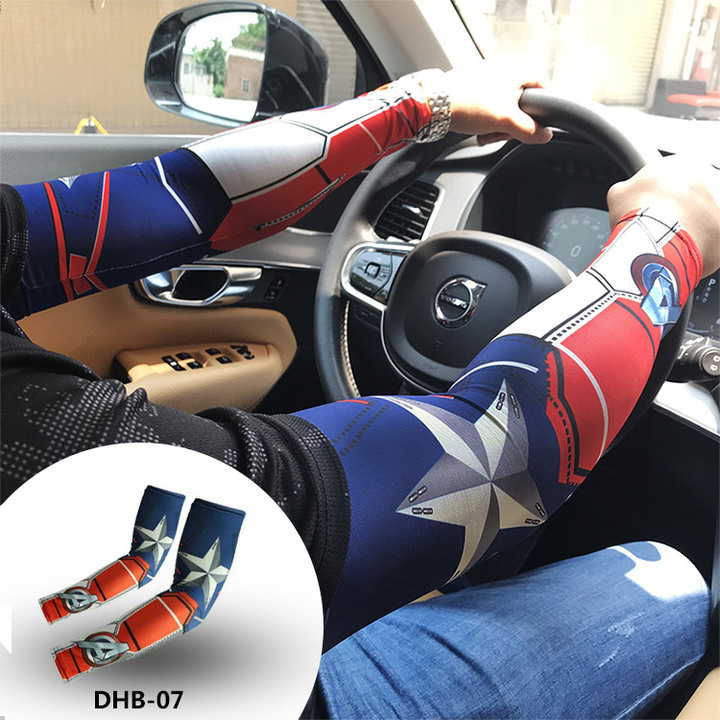 Superhero Captain America Cuff Spider Batman Superman Arm Warmers  Unisex Workout Arm Sleeves