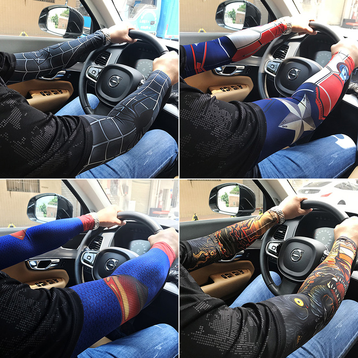 Superhero Captain America Cuff Spider Batman Superman Arm Warmers  Unisex Workout Arm Sleeves