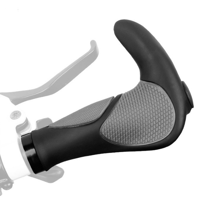 Ergonomic Hand Grips Mold-in Black Grey Dual Color Tone Grip Handlebar End Sheath Casing Hand Rest
