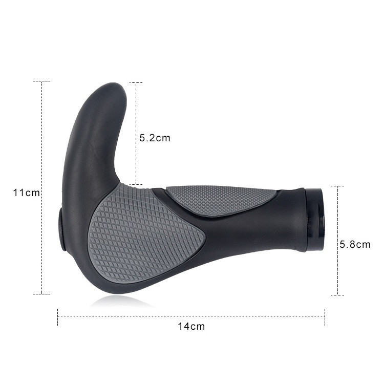 Ergonomic Hand Grips Mold-in Black Grey Dual Color Tone Grip Handlebar End Sheath Casing Hand Rest
