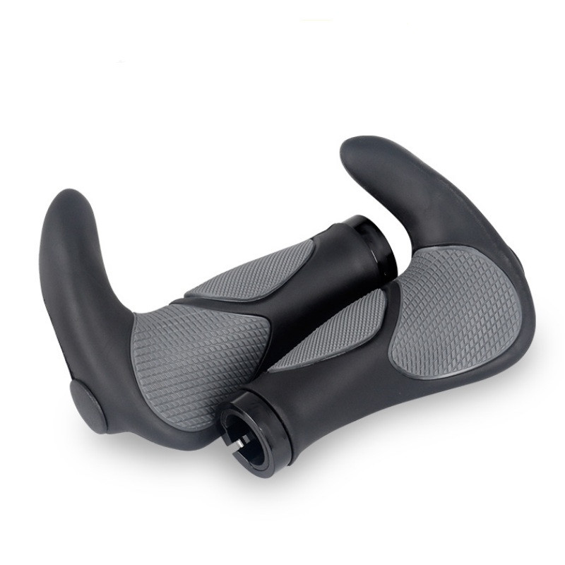 Ergonomic Hand Grips Mold-in Black Grey Dual Color Tone Grip Handlebar End Sheath Casing Hand Rest