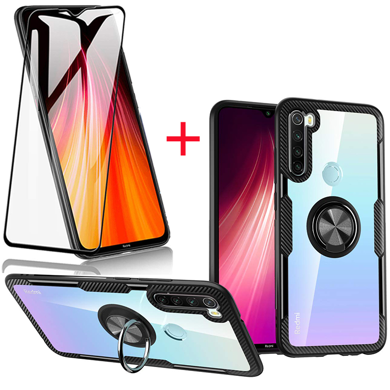 [1-Pack] Xiaomi Redmi Note 8 Case With [Full Screen Cover Tempered Glass] Screen Protector
