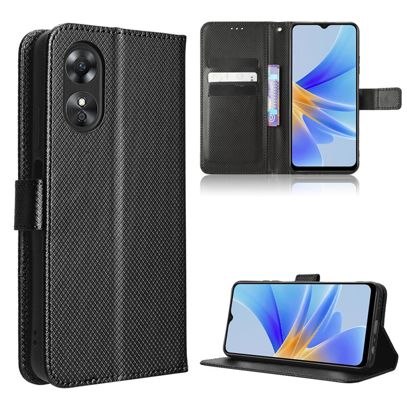 Wallet Flip Cover for OPPO A17 / OPPO A17K Leather PU Phone Case Shockproof Durable Retro Case