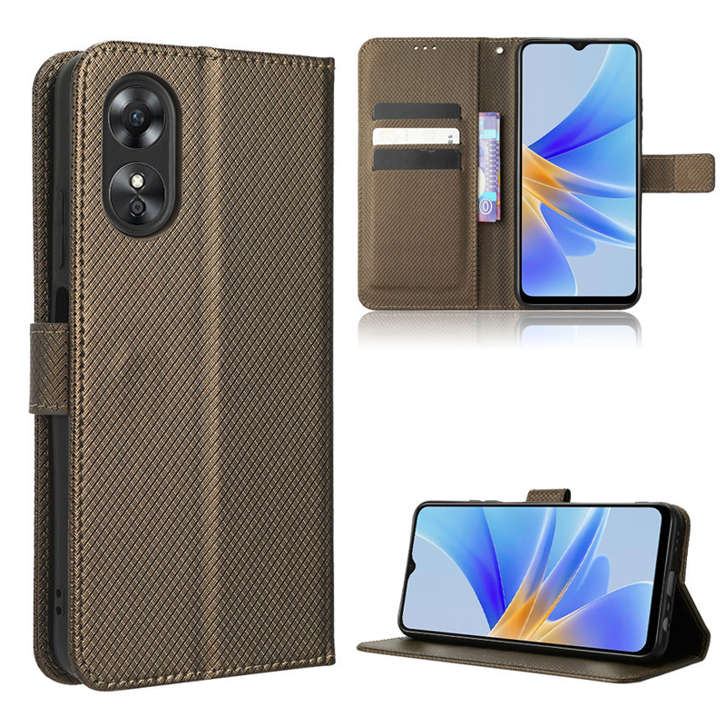 Wallet Flip Cover for OPPO A17 / OPPO A17K Leather PU Phone Case Shockproof Durable Retro Case