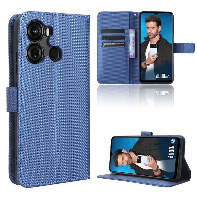 Wallet Flip Cover for Itel P40 Leather PU Phone Case Shockproof Durable Retro Case