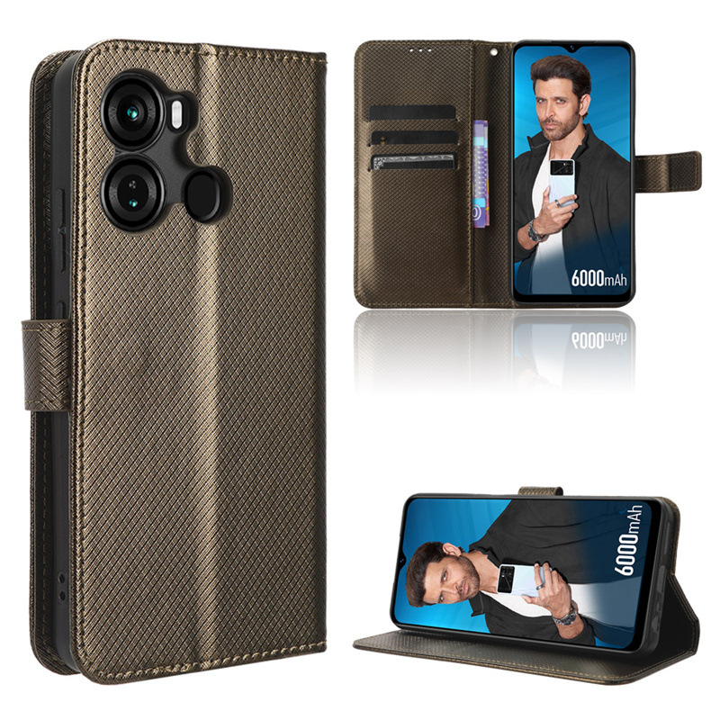 Wallet Flip Cover for Itel P40 Leather PU Phone Case Shockproof Durable Retro Case