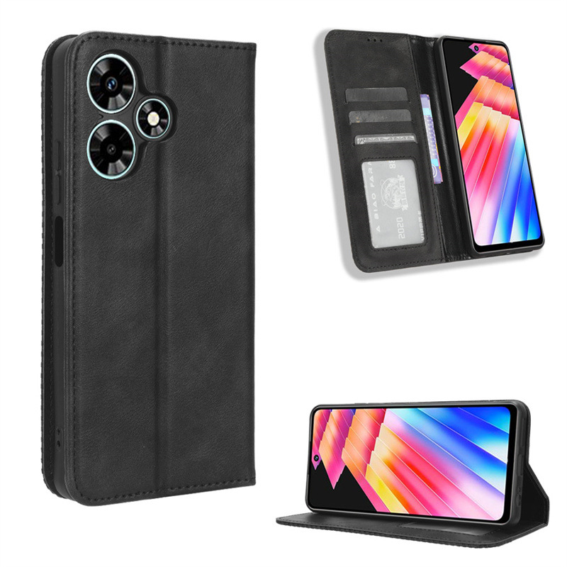 Flip Cover For Infinix Hot 30i,Infinix Hot 30 Play [Flip Vintage Leather] Wallet Phone Case