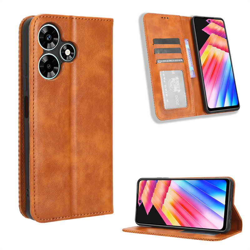 Flip Cover For Infinix Hot 30i,Infinix Hot 30 Play [Flip Vintage Leather] Wallet Phone Case