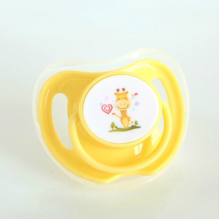 Baby Silicone Pacifier Round Nipple BPA Free Food Grade with Dust Cover Cute Animal Print for Newborn