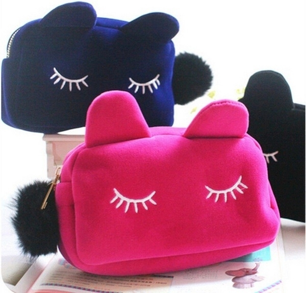 Fashion Cosmetics Makeup Hand Bags Cartoon Storage Pencil Pouch Cases