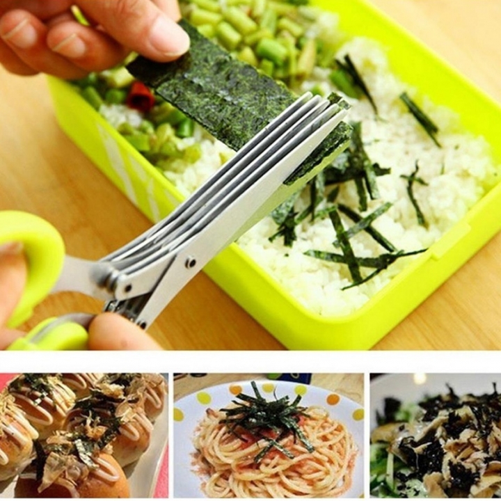 Multi-functional Stainless Steel Kitchen Knives Multi-Layers Scissors Cut Scissors Cooking Tools