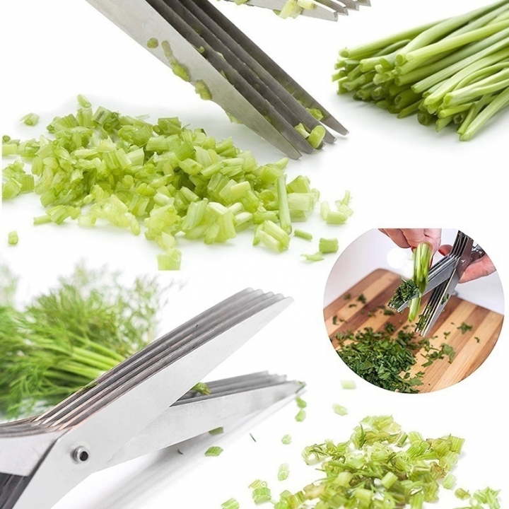 Multi-functional Stainless Steel Kitchen Knives Multi-Layers Scissors Cut Scissors Cooking Tools