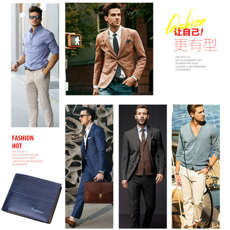 1PCS New arrival short wallets for men embossed multi-card fashion PU leather bag card bag wallet