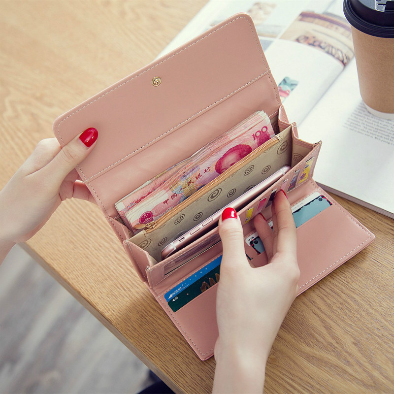 Fashions multi wallets for women long wallet ladies PU leather purse bag handbags types for ladies