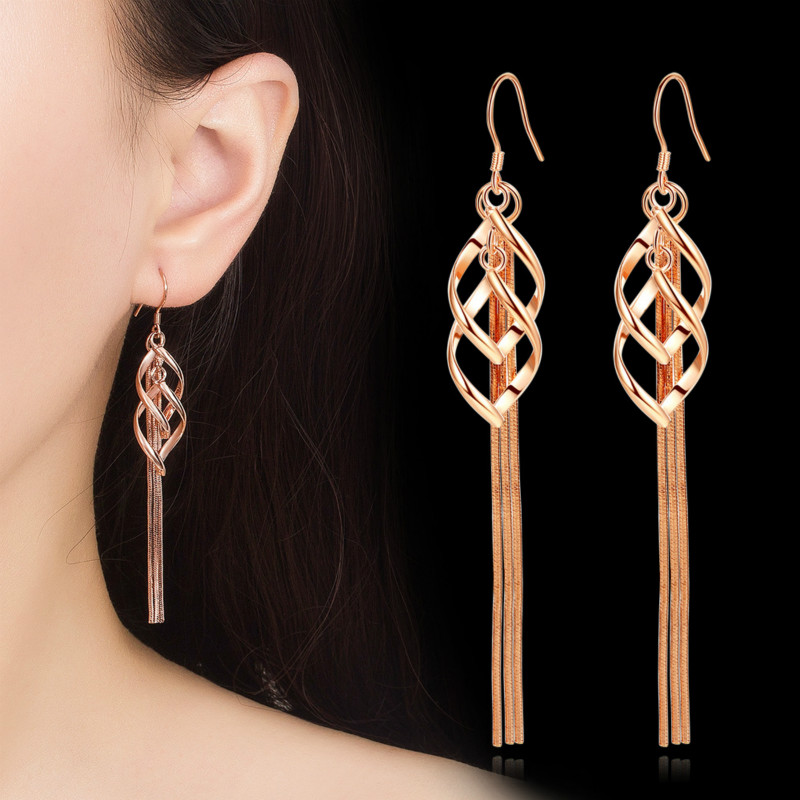 Korean version of fashion exaggerated tassel earrings 925 silver jewellery jewelry studs for women