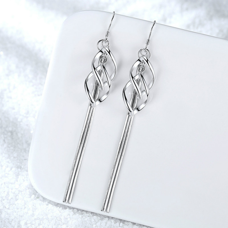 Korean version of fashion exaggerated tassel earrings 925 silver jewellery jewelry studs for women