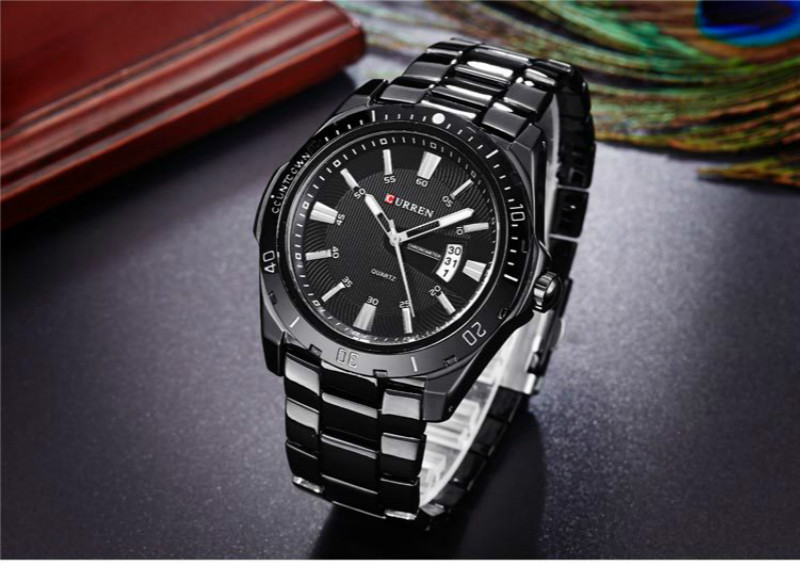 Fashions high grade watches men calendar watchs steel belt waterproof business men quartz watche