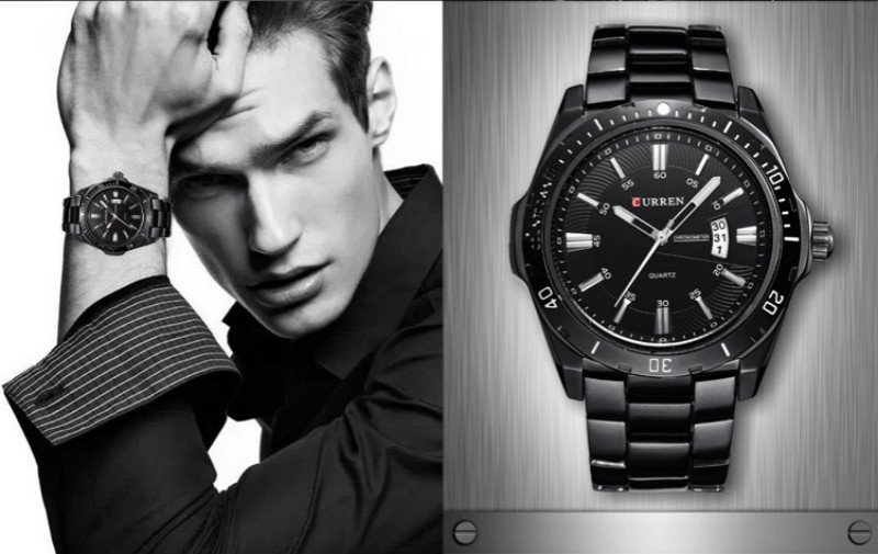 Fashions high grade watches men calendar watchs steel belt waterproof business men quartz watche