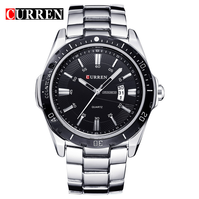 Fashions high grade watches men calendar watchs steel belt waterproof business men quartz watche