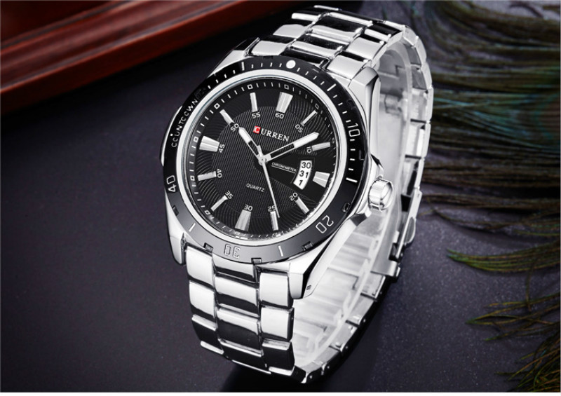 Fashions high grade watches men calendar watchs steel belt waterproof business men quartz watche