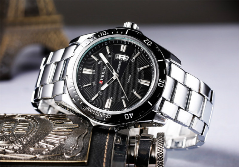 Fashions high grade watches men calendar watchs steel belt waterproof business men quartz watche