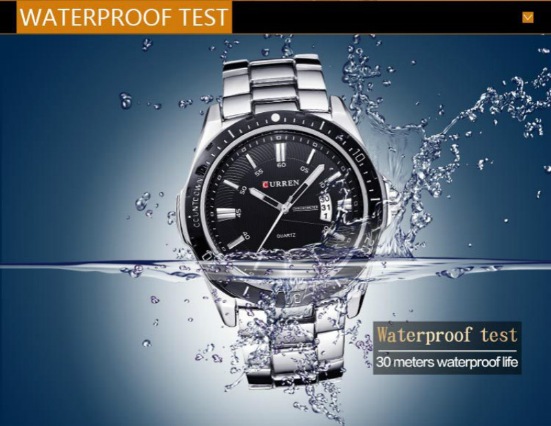Fashions high grade watches men calendar watchs steel belt waterproof business men quartz watche
