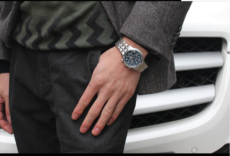 2PCS/SET Couples watches men womeen quartz steel belt watch casual business atmosphere waterproof