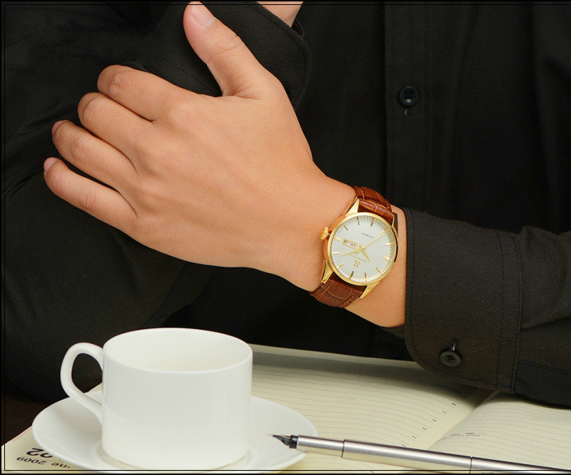 Leather belt Swiss watches men and women waterproof watche fashion business brand new man watchs