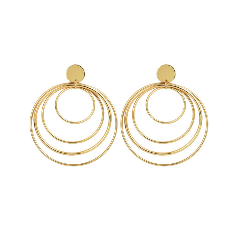 Multi-layer round earrings circle ring earrings female new fashion popular personality earrings
