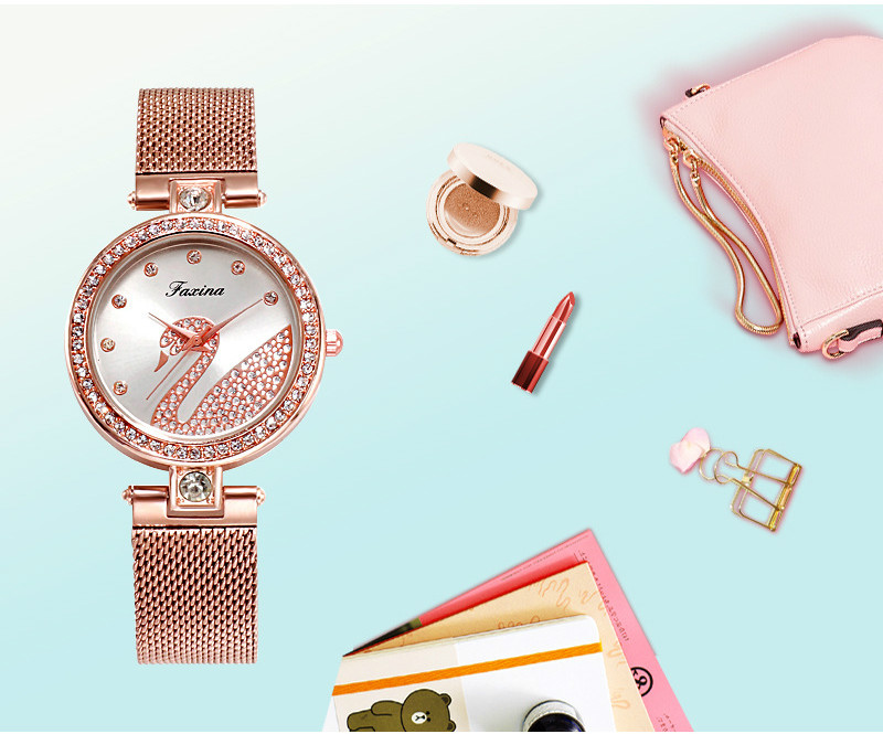 5PSC/SET Temperament wild swan ladies bracelets simple watches earrings necklaces rings for women