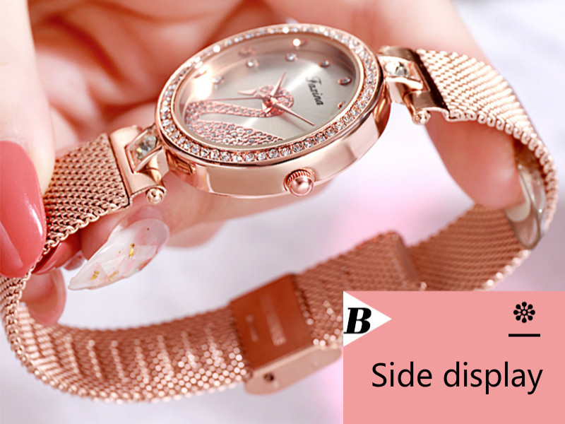 5PSC/SET Temperament wild swan ladies bracelets simple watches earrings necklaces rings for women