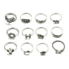 12 PCS/SET rings set rings for women ladies rings in jewellery wedding silver rings jewelry rings
