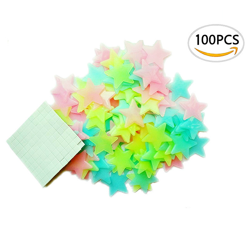 100PCS Luminous series size star wall stickers bedroom living room home independent DIY wall sticker