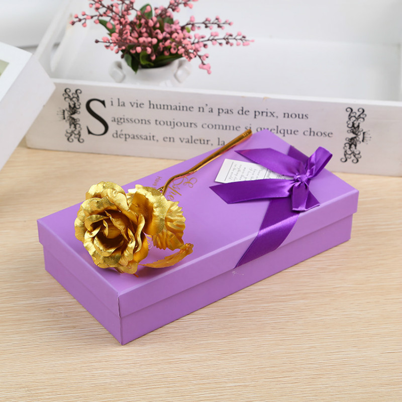 24K Gold Foil Rose Christmas Gift Gold Rose Soap Flower Gift Box Creative Valentine's Day Gift