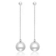 Earrings studs 925 silver for women female long tassel pearl earrings star with the same paragraph