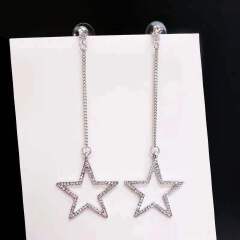 New Rhinestone five-pointed star earrings studs fashions earrings for women long ear tassel jewelry