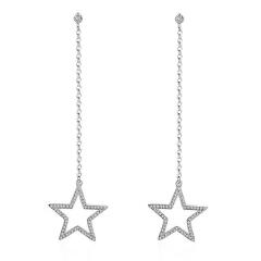 New Rhinestone five-pointed star earrings studs fashions earrings for women long ear tassel jewelry